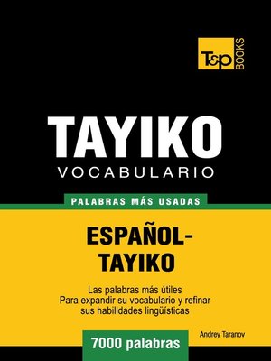 cover image of Vocabulario Español-Tayiko